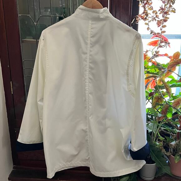 Vintage Classic White Windbreaker Jacket Snap Front Pockets Sz 16 Singapore Barn - Picture 9 of 17